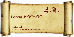 Lassu Máté névjegykártya