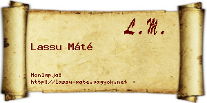 Lassu Máté névjegykártya